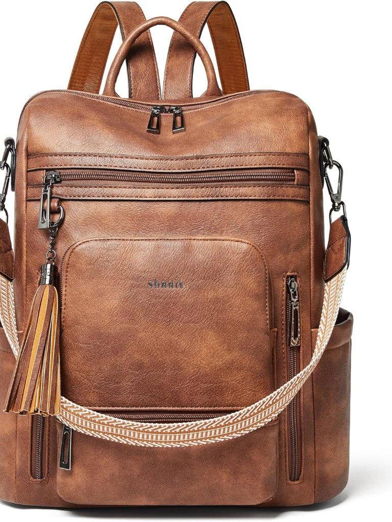 Fashion Vegan Leather Backpack Purse For Women,Fits 15.6 Inch Laptop For Work Tr